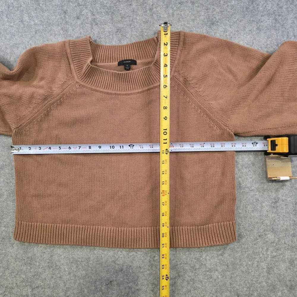 J.Crew Relaxed-Sleeve Boatneck Beach Sweater Womens Small Brown Cotton Pullover